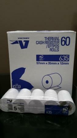 Victory 121527 Thermal Cash Register Roll EFTPOS 57 x 35 x 12mm Carton 60
