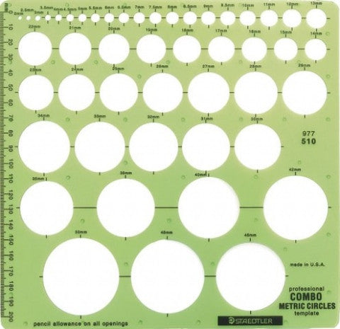 Staedtler Mars Professional Metric Template Combo Circles 977 510