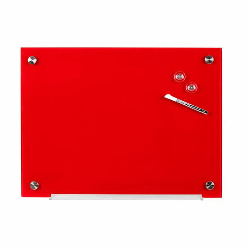Quartet Glass Board 450 x 600mm Red