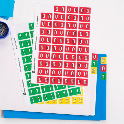 Avery Assorted Colour Side Tab Colour Coding Labels Starter Kit Alpha 25 x 42mm
