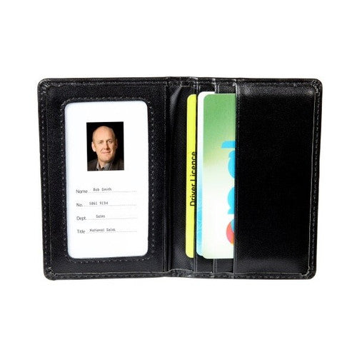 Rexel Card Holder with Button Closure and Key Ring Black