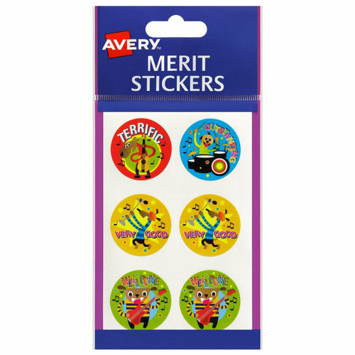 Avery Merit Stickers Cartoon Band 30mm Assorted Colours Pack 102