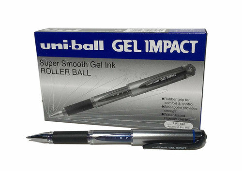 Uni-Ball Gel Impact UM-153S Gel Ink Pen 1.0mm Blue Box of 12