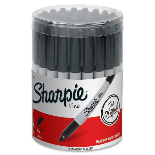 Sharpie Permanent Marker Fine Point Black Canister of 36