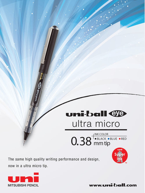 Uni-Ball Eye Rollerball Pen 0.38mm Black Box of 12