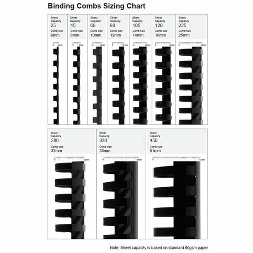 Fellowes Plastic Binding Combs 21 Ring 32mm Oval White Pack 50
