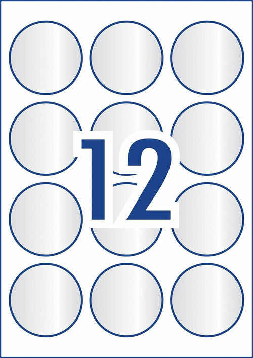 Avery Crystal Clear Round Product Labels L7114 120 Pack 60mm Diameter 12UP
