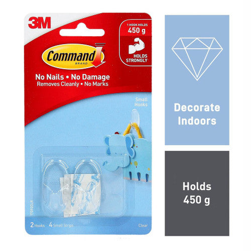 Command Hooks Small Clear 2 Pack (450g)
