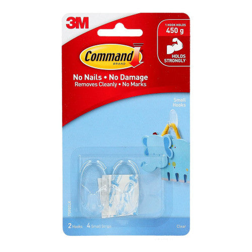 Command Hooks Small Clear 2 Pack (450g)