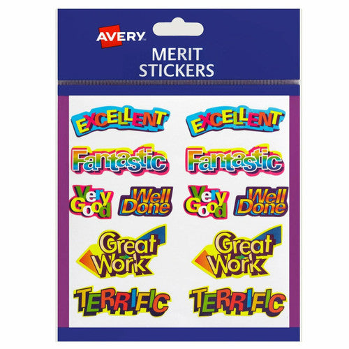 Avery Merit Stickers Caption Shaped Pack 120