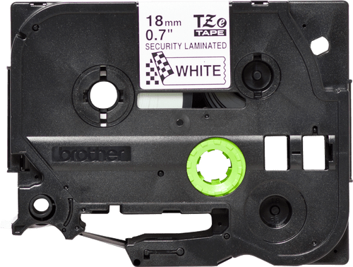 Brother TZe Security Tape 18mm Black on White TZESE4