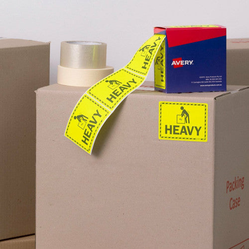 Avery Heavy Fluoro Yellow Labels 750 Roll 75 x 99.6mm