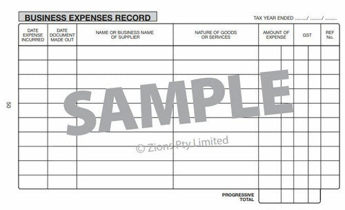 Zions Pocket Vehicle Log and Expenses Record Book