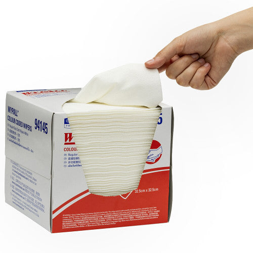 WypAll Colour Coded Cloth Wiper White 100 Wipers Box of 6