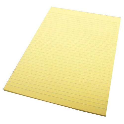 Quill Bond Pad Ruled 70gsm A4 50 Leaf Yellow Box of 5