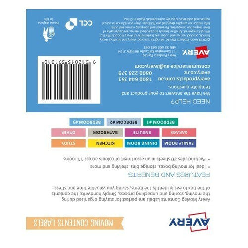 Avery Moving Contents Box Labels 60 Pack