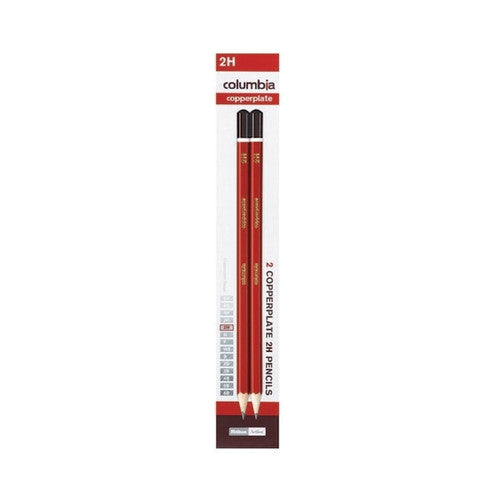 Columbia Copperplate Lead Pencils Hexagonal 2H Pack 2