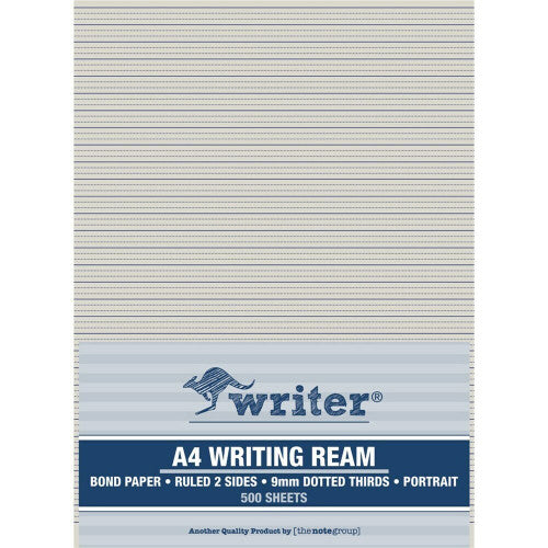 Writer A4 Exam Paper 9mm Dotted Thirds Portrait Ream 500 Sheets — front of ream