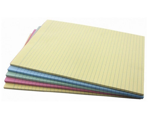 Writer Premium Bond Pad Ruled A4 50 Leaf Double Sided Mixed Colours Pack 5 — front view