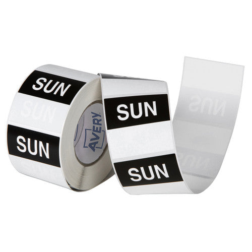 Avery Sunday Day Labels 40 x 40mm Removable Black White 500 Labels