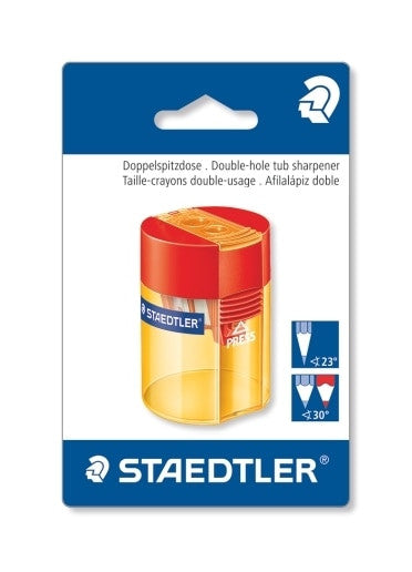 Staedtler Double Hole Tub Sharpener in Blistercard 512 006 BK