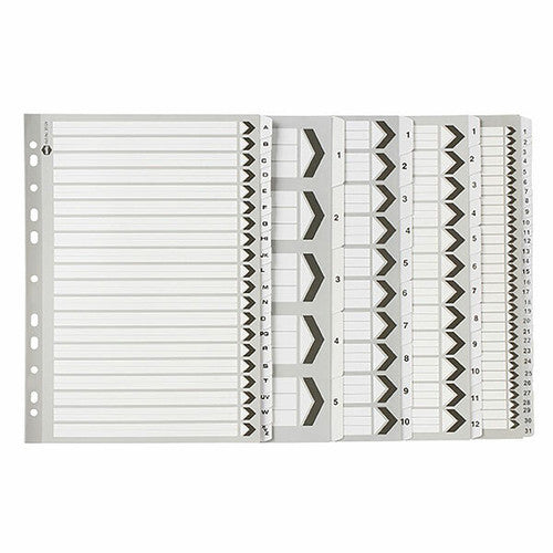 Marbig Indices and Dividers A-Z Tab Reinforced A4 Black and White