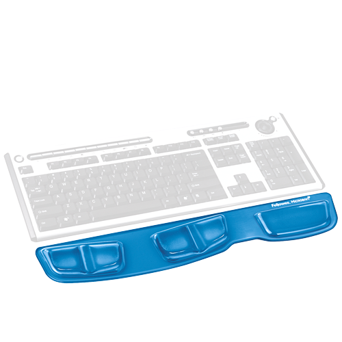 Fellowes Keyboard Palm Support Gel Clear Blue