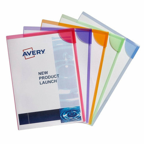 Avery A4 Lock Files Assorted Colours Pack 5