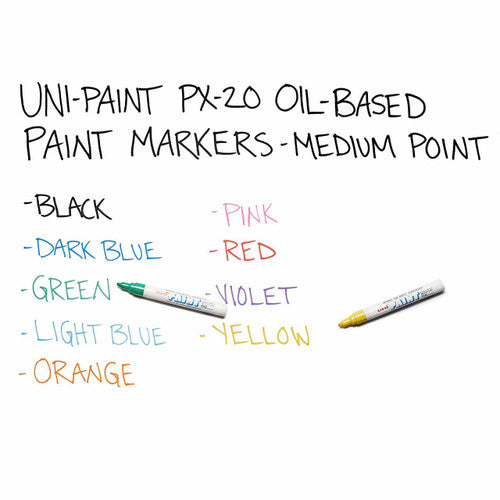Uni Paint PX-20 Permanent Marker 2.8mm Bullet Tip Assorted Pack of 12