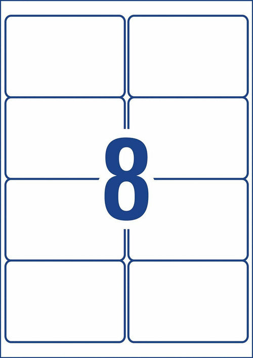 Avery Ultra-Resistant Chemical Grade Labels 99.1 x 67.7mm Laser Extra Strong Permanent 80 Labels 10 Sheets 8UP