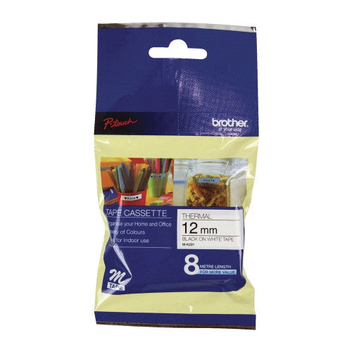 Brother Cassette Thermal Tape MK231 12mm x 8m Black on White