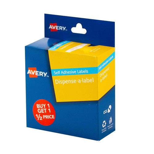 Avery Buy 1 Get 1 Half Price Red Dispenser Labels Circle 24mm 300 Pack