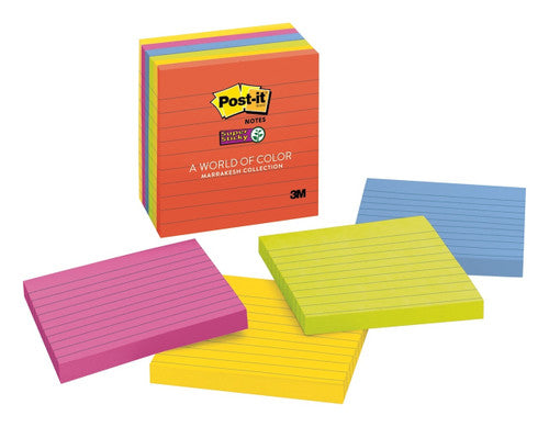 Post-it Super Sticky Notes Lined Marrakesh 101 x 101mm Pack of 6 675-6SSAN