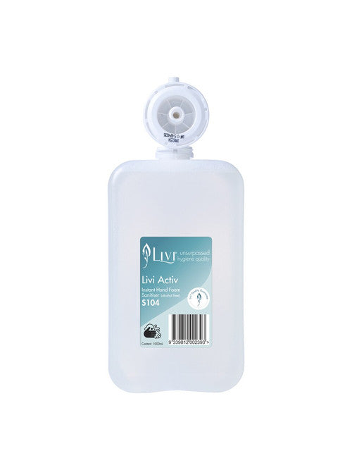 Livi S104 Activ Instant Hand Sanitiser Alcohol Free 1000ml Carton 6