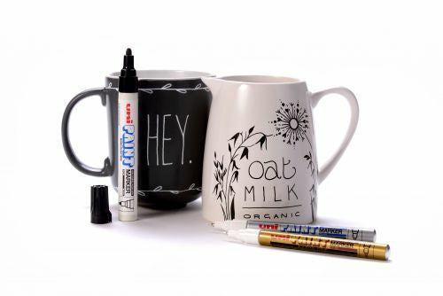Uni Paint PX-203 Permanent Marker 0.8mm Ultra Fine Silver Box of 12