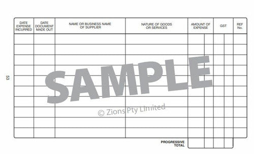Zions Combined Vehicle Log and Travel and Expenses Record Book