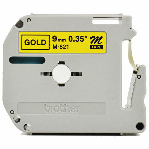 Brother Cassette Thermal Tape M821 9mm x 8m Black on Gold