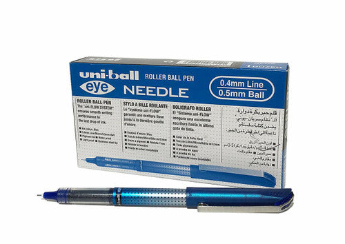 Uni-Ball Eye Needle UB-185S Liquid Ink Pen 0.5mm Blue Box of 12