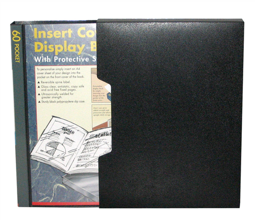Colby 245A-60 Display Book A4 60 Pocket with Slipcase Black