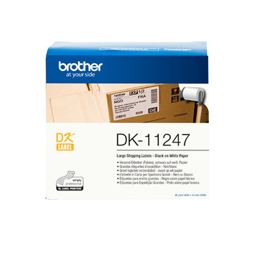 Brother DK11247 Label Roll 103mm x 164mm Black on White