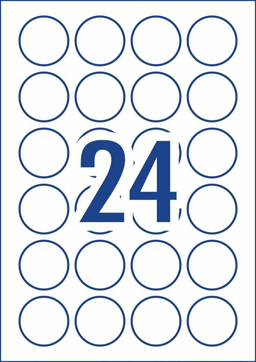 Avery Matte White Round Pricing Labels L7129 192 Pack 40mm Diameter 24UP