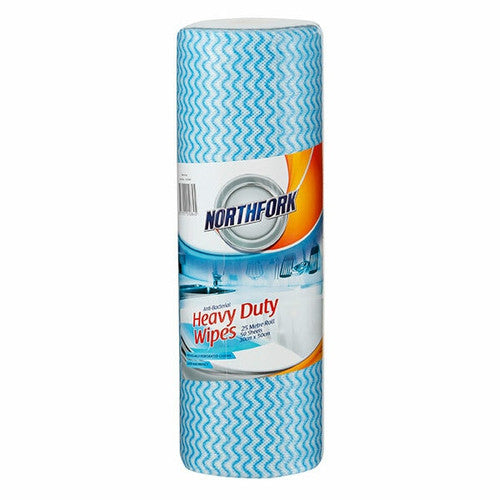 Northfork Antibacterial Perforated Wipe Roll Blue Pack of 50