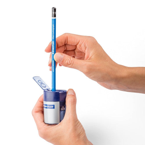 Staedtler Double Hole Tub Sharpener with Metal Sharpener Insert for Standard Sized Graphite Pencils 512 001