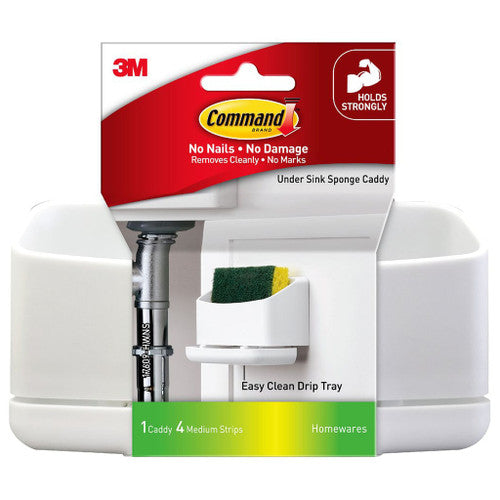 Command Under Sink Sponge Caddy White