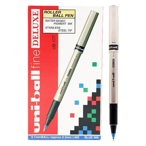 Uni-Ball Deluxe Rollerball Pen 0.7mm Blue Box of 12