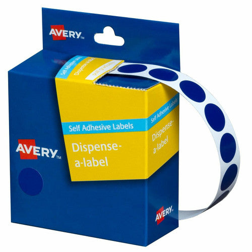 Avery Blue Dispenser Labels Circle 14mm 1050 Pack