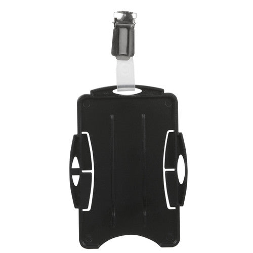 Rexel Dual Security Pass Holder with Clip Black Pack of 10
