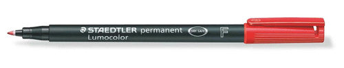 Staedtler Lumocolor Permanent Pen Fine Red Box 10 318-2