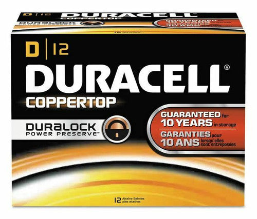 Duracell MN1300 Coppertop Alkaline D Batteries 1.5V Box of 12