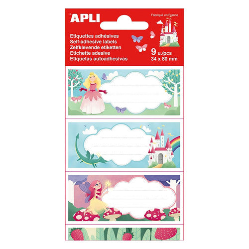 Apli Permanent Labels 81 x 36mm Princesses Pack of 9